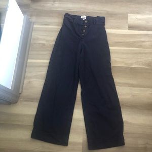 Aritzia wide leg cotton navy pants